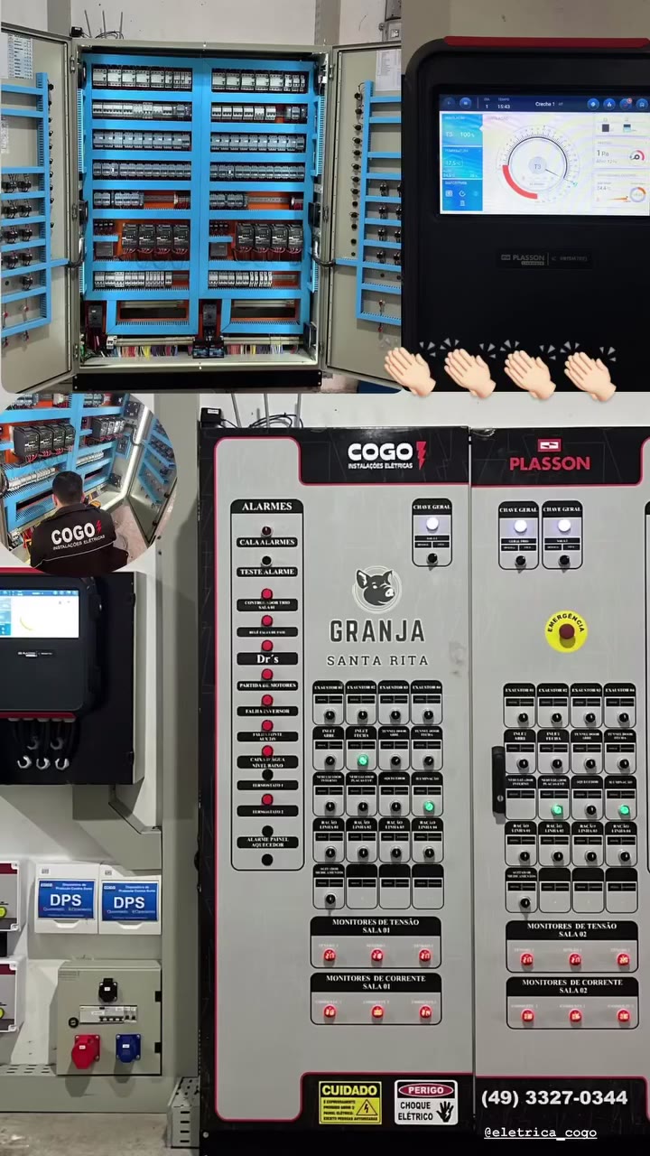 Painel de comando Cogo com supervisão instalado na Granja Santa Rita